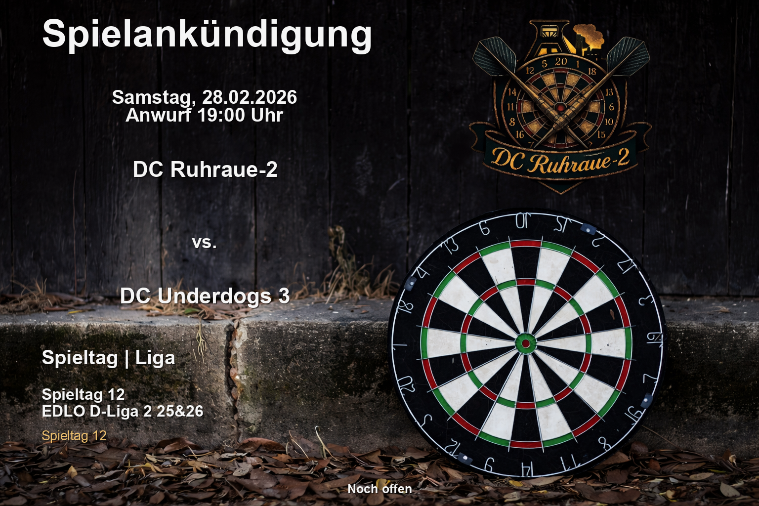 Spielankündigung: DCR2 vs. DC Underdogs 3 (ST 12)