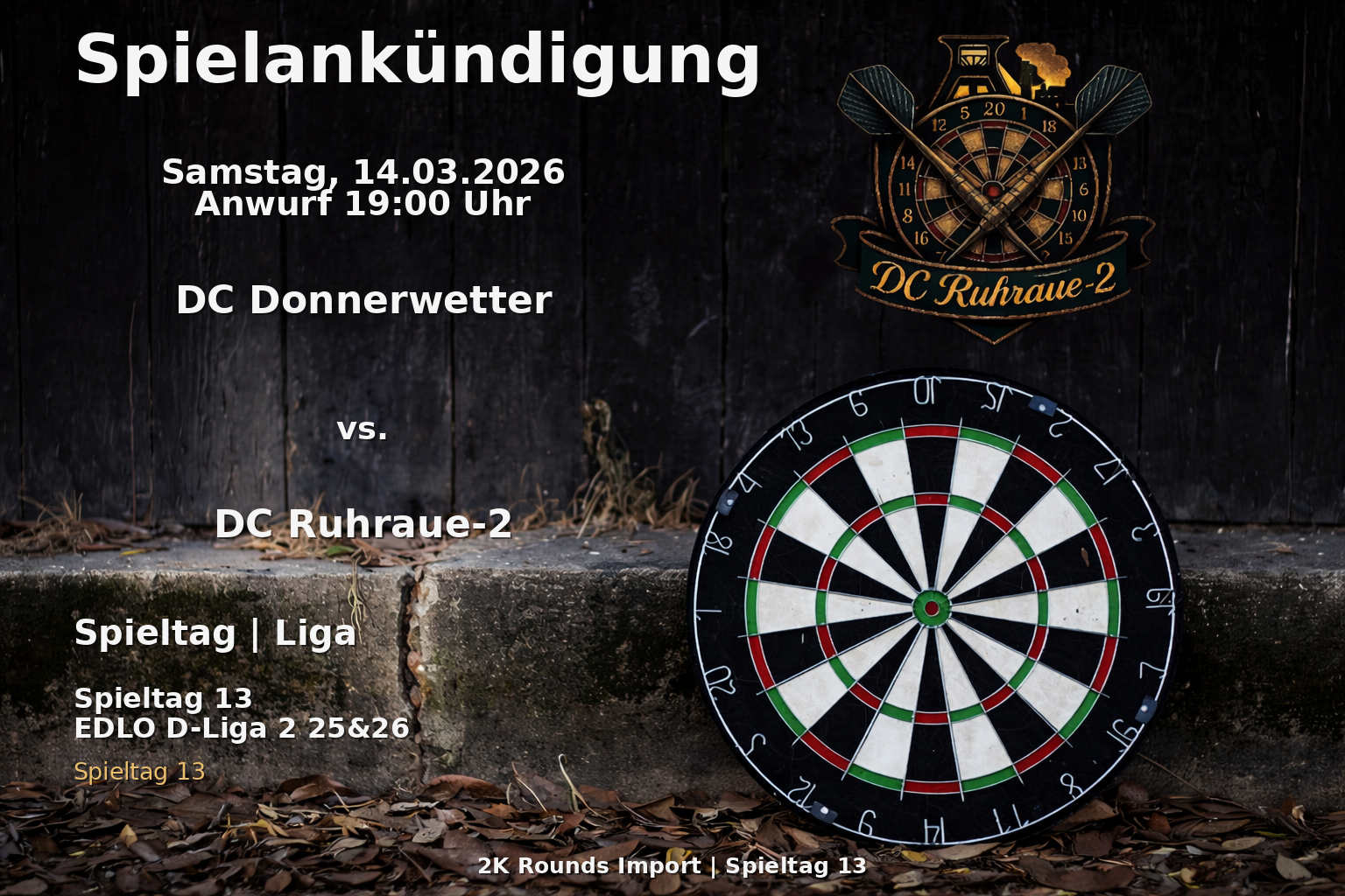 Spielankündigung: DC Donnerwetter vs. DCR2 (ST 13)